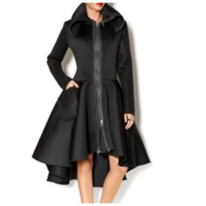 Sohung Black Neoprene Swing Coat Jacket Dress